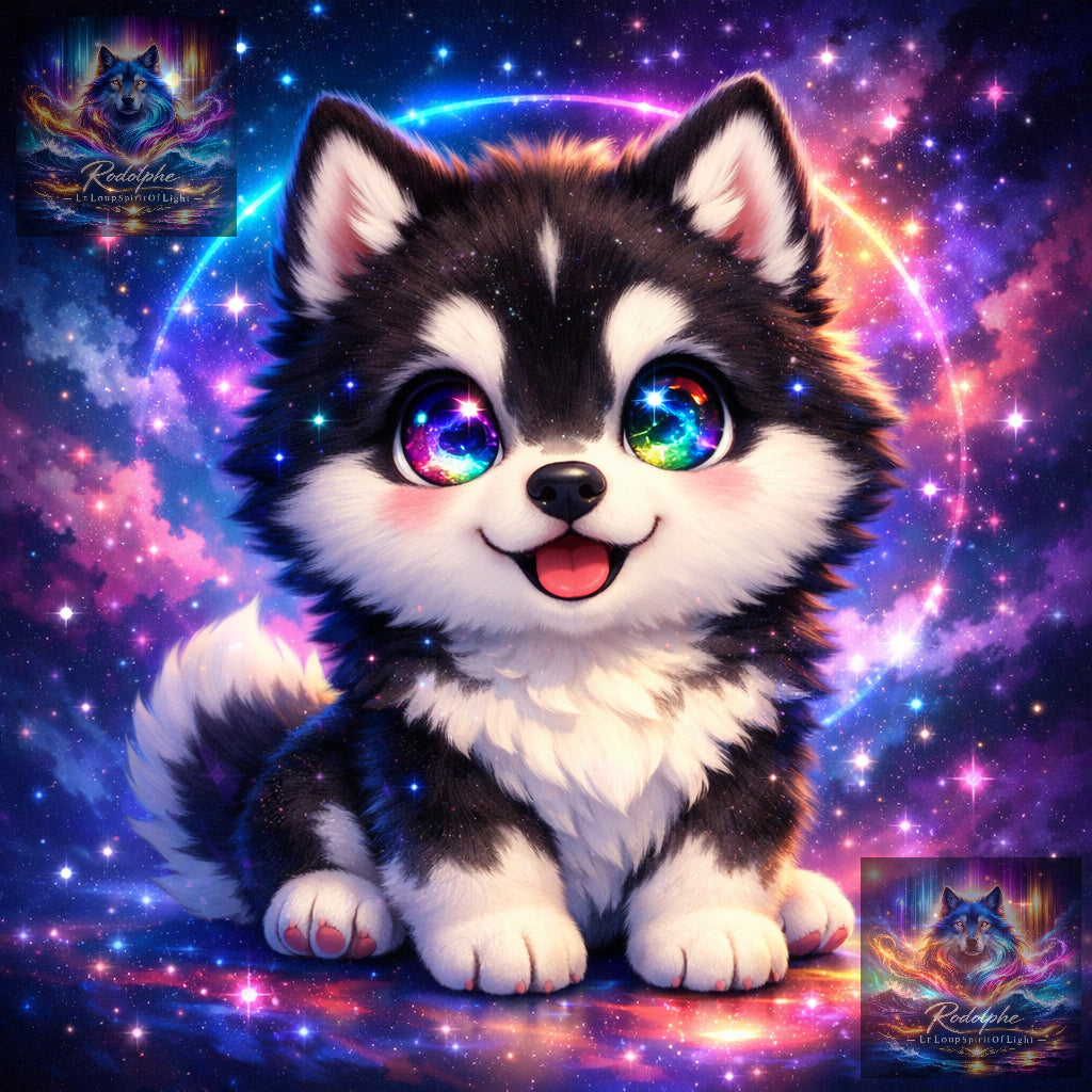 Bébé Malamute Kawaii Galactique