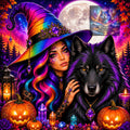 La sorcière et le loup sous la lune
