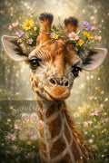La girafe couronnée de fleur