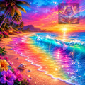 Plage paradisiaque au coucher du soleil