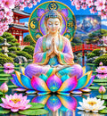boudha au lotus pastel