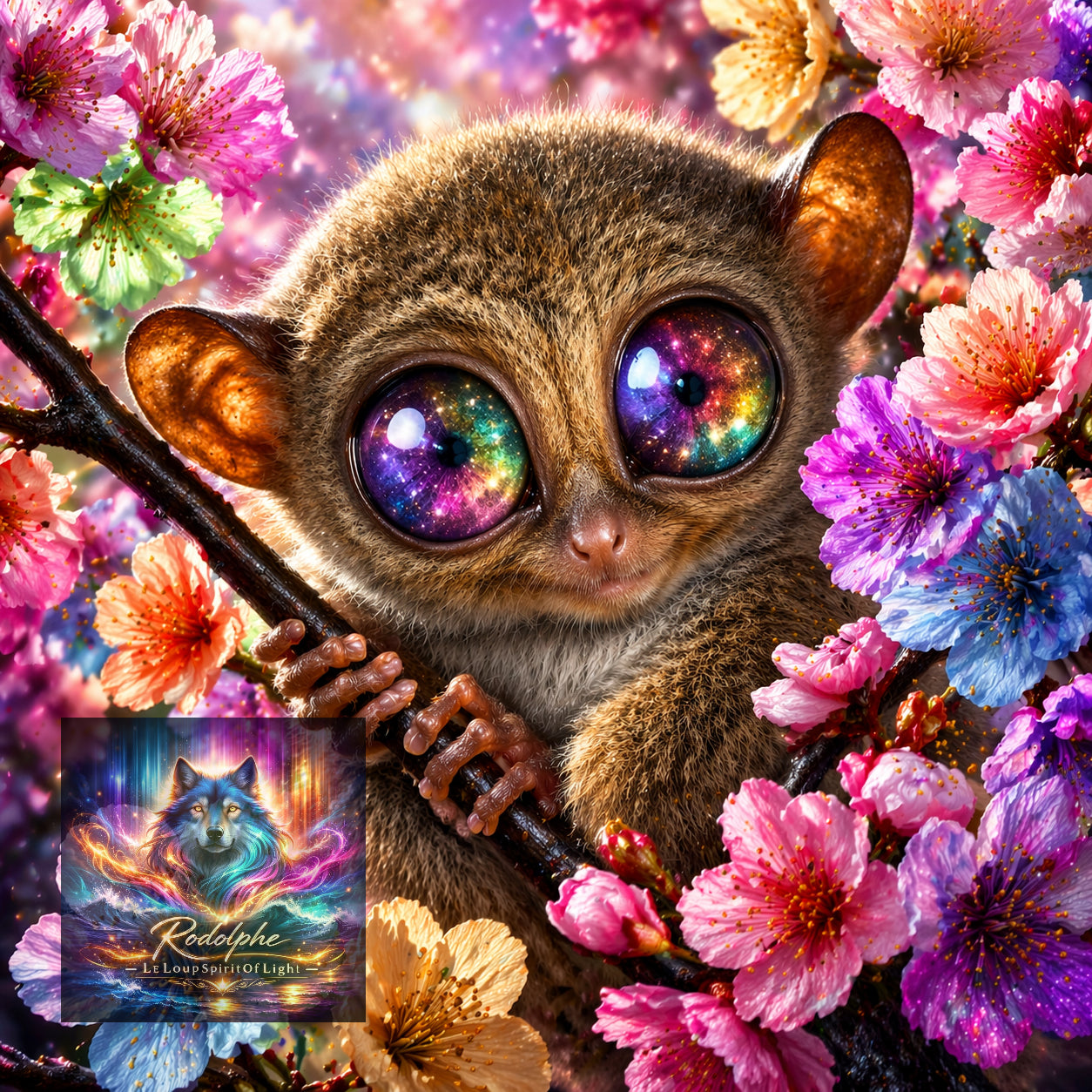 Tarsier aux fleurs de cerisiers